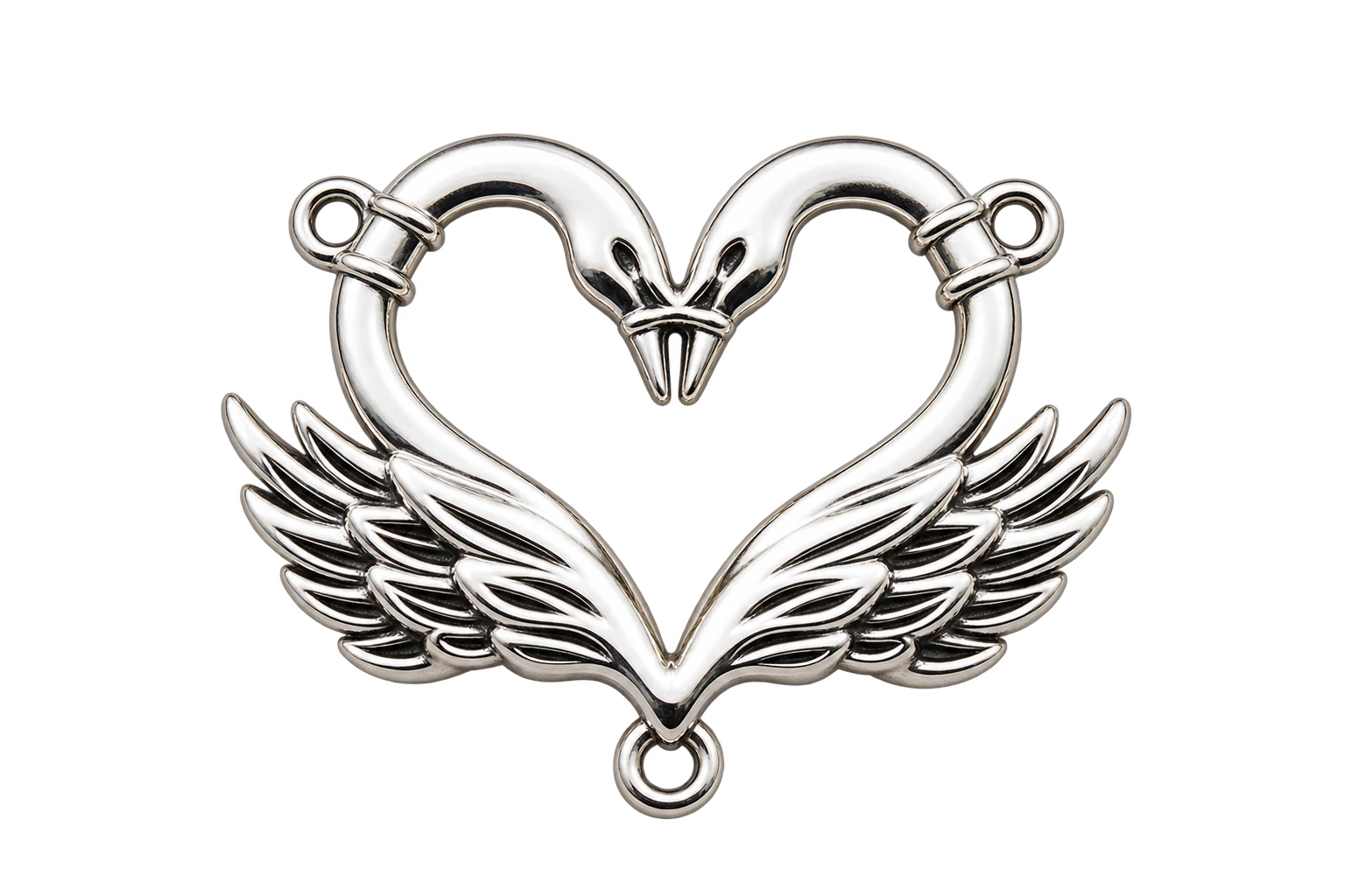 swan charm, silver