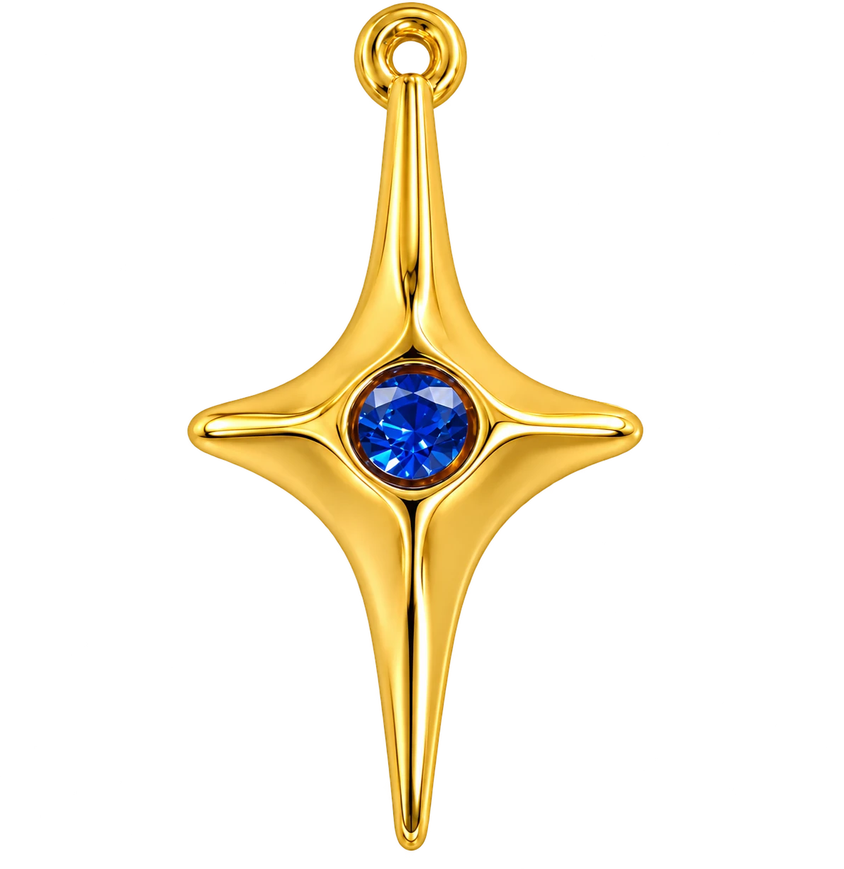 sapphire star charm, gold