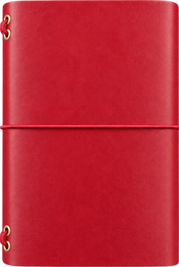 scarlet journal, smooth leather · gold hardware